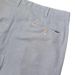 Polo Ralph Lauren Men's 38x32 Slim Fit Textured Blue White Stripe Pants